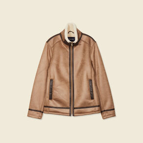 blouson suedine zippe marron fonce homme Blouson suédine zippé marron foncé homme