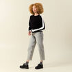 Pull col rond manches longues noir femme