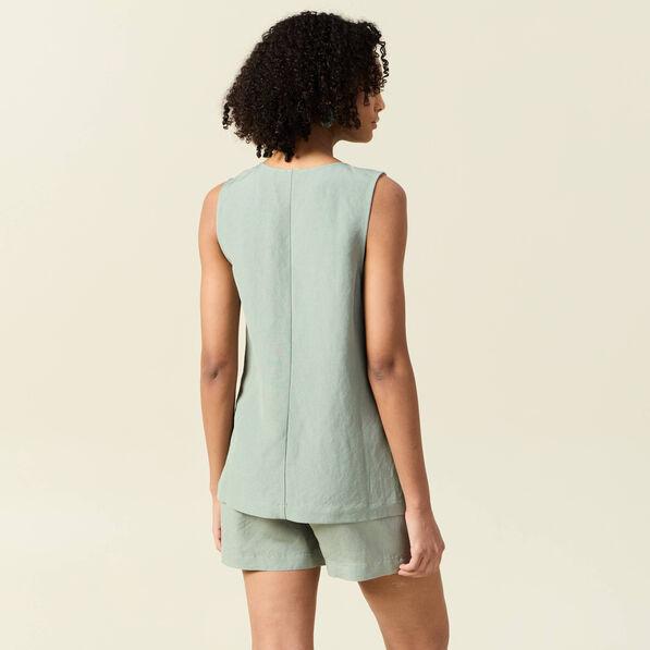 Veston sans manches vert kaki femme