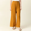 Pantalon large camel femme