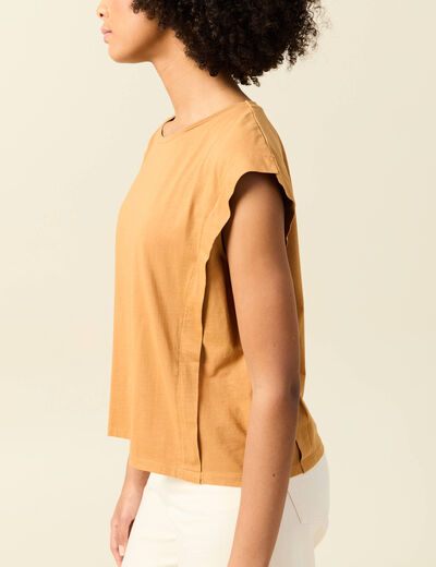 T-shirt manches courtes camel femme