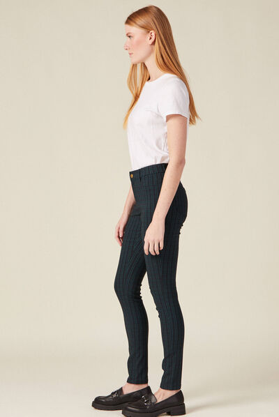 Pantalon skinny vert foncé femme