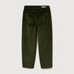 Pantalon taille haute velours resserr&eacute; vert fonc&eacute; femme