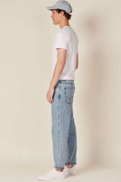 Jeans relaxed 5 poches denim bleach homme