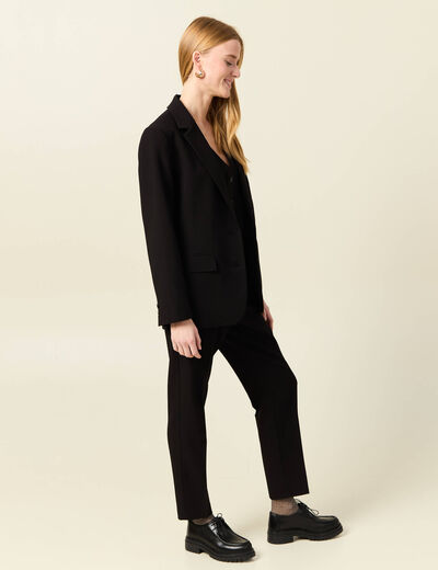 Veste blazer droite noir femme