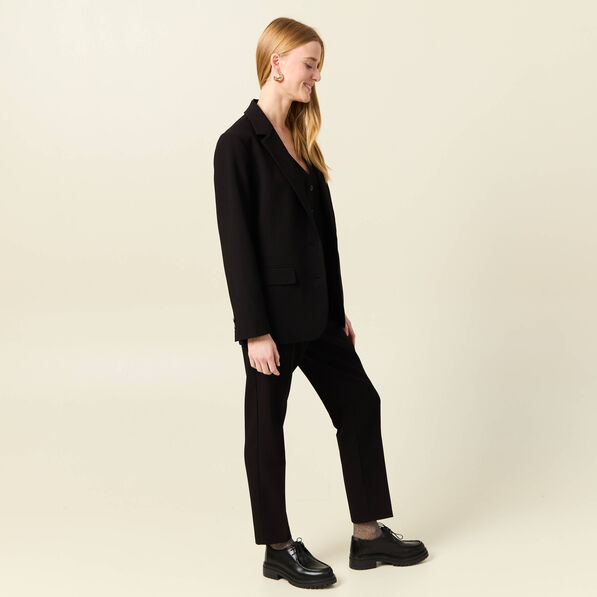 Veste blazer droite noir femme