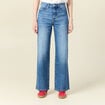 Jeans large taille haute denim stone femme