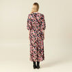 Robe longue évasée fluide noir femme