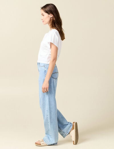 T-shirt manches courtes blanc femme