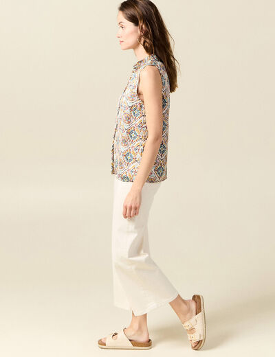 Blouse sans manches multicolore femme