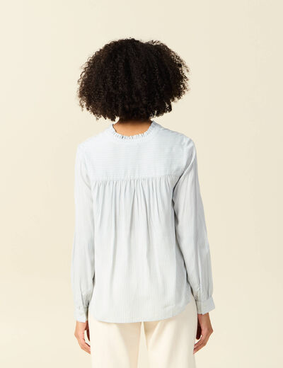Blouse manches longues bleu ciel femme