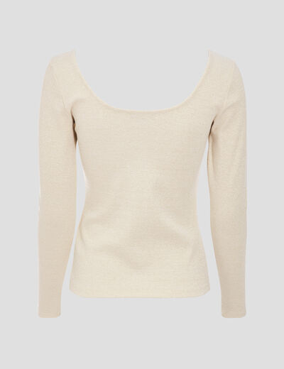 T-shirt manches longues ecru femme