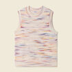 Pull sans manches ajouré creme femme