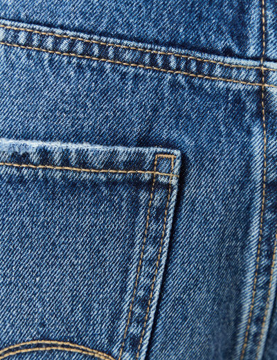 Bermuda large taille haute en coton denim stone femme