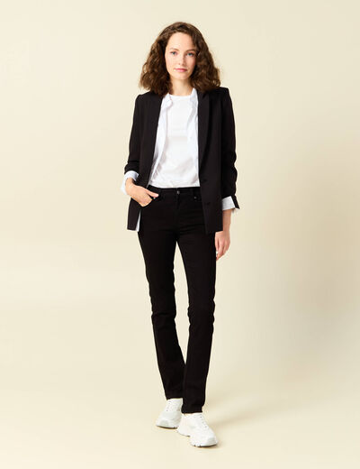Jeans regular 5 poches denim noir femme