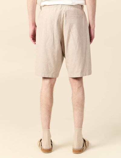 Bermuda droit beige homme
