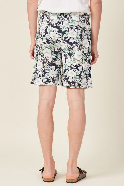 Bermuda slim bleu marine homme