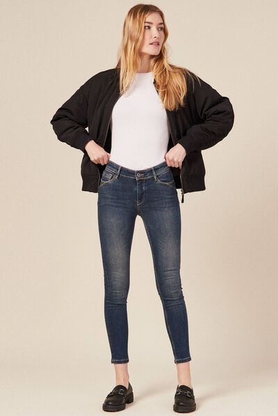 Jeans slim push up 7/8ème denim brut femme