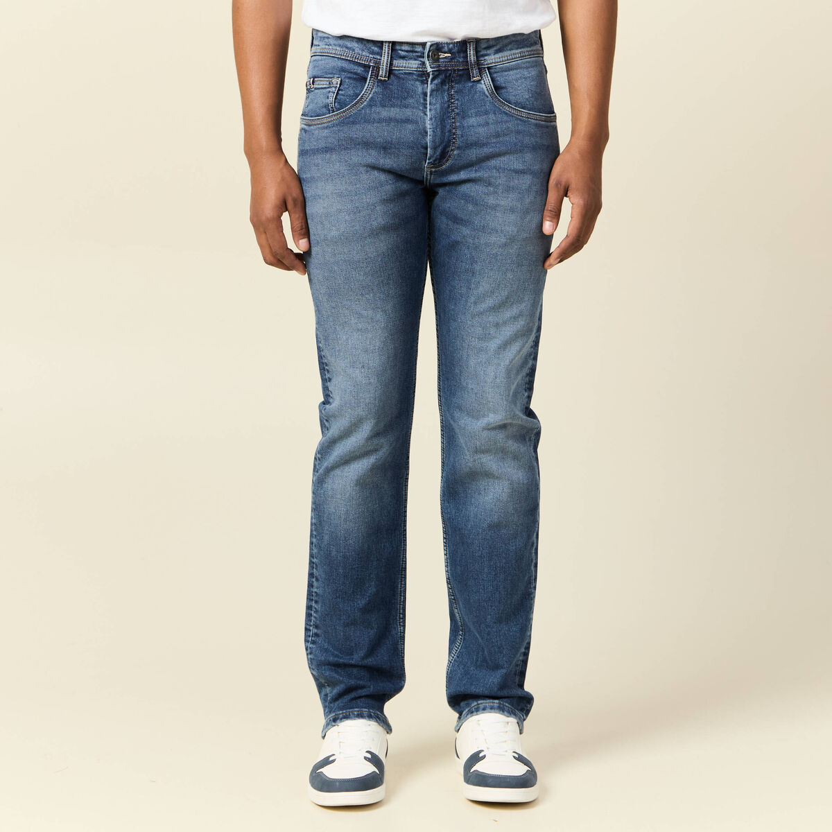 Jeans straight homme denim stone homme