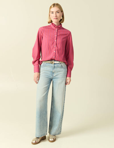 Jeans loose taille standard bleu femme