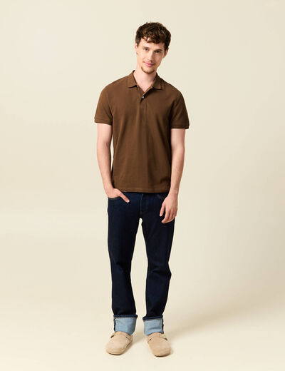 Polo éco-responsable marron homme