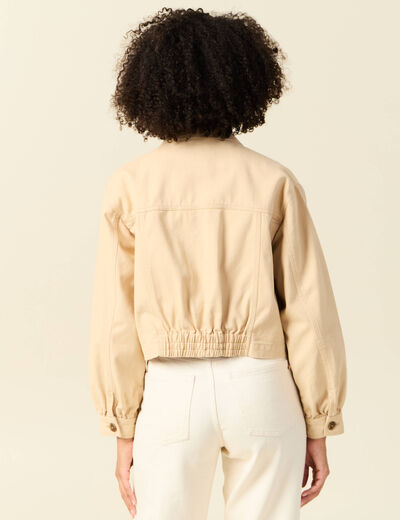 Blouson boutonné beige femme