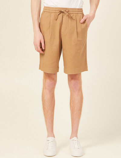 Bermuda coupe large beige homme