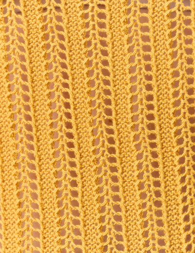 Pull oversize ajour&eacute; col bateau jaune femme