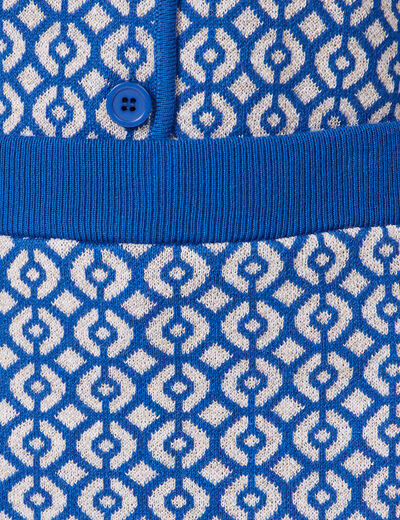 Jupe droite tricotée bleu femme