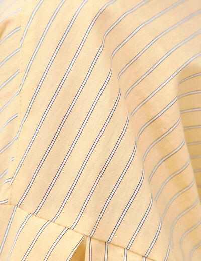 Chemise ample manches longues jaune citron femme
