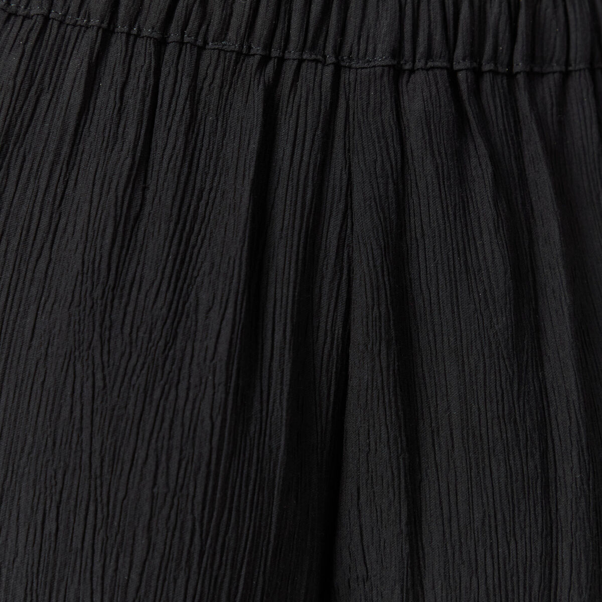 Pantalon large taille haute fluide noir femme