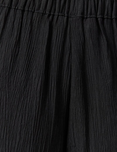 Pantalon large taille haute fluide noir femme