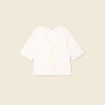 Blouse manches courtes nouée ecru femme