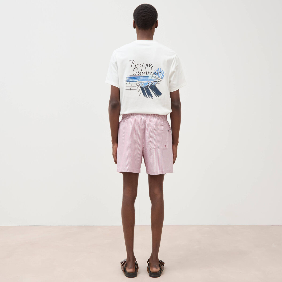 Short de bain vieux rose homme