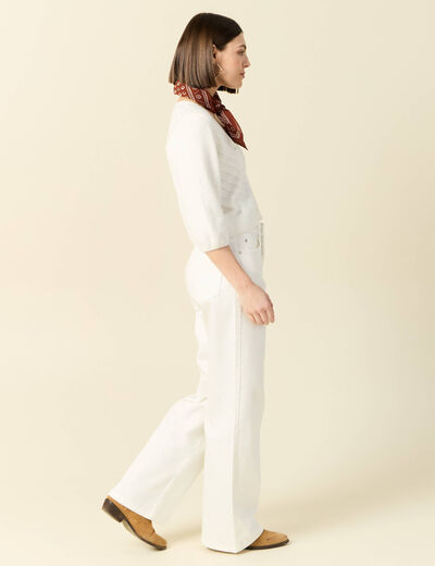 Gilet manches 3/4 blanc femme
