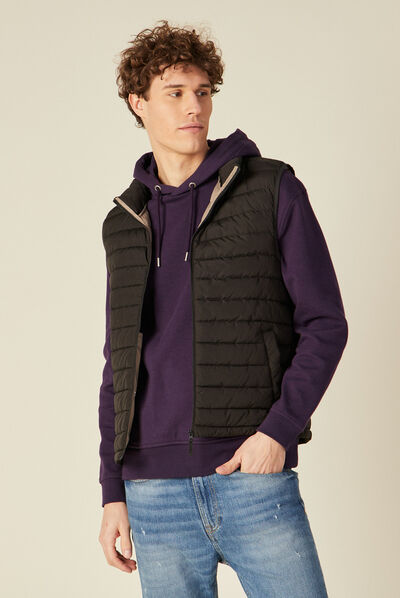 Doudoune droite sans manches noir homme