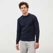 Pull manches longues col rond bleu marine homme