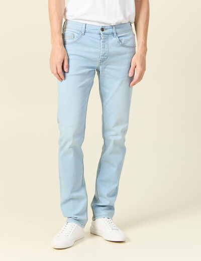 Jeans straight denim snow bleach homme