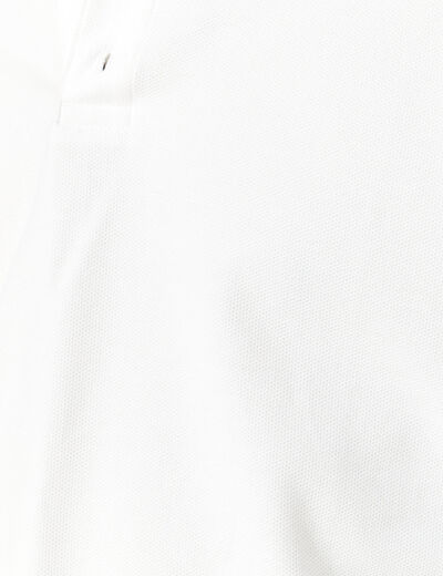 Polo manches longues en coton blanc homme