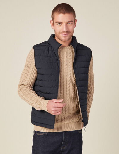Doudoune droite sans manches bleu marine homme
