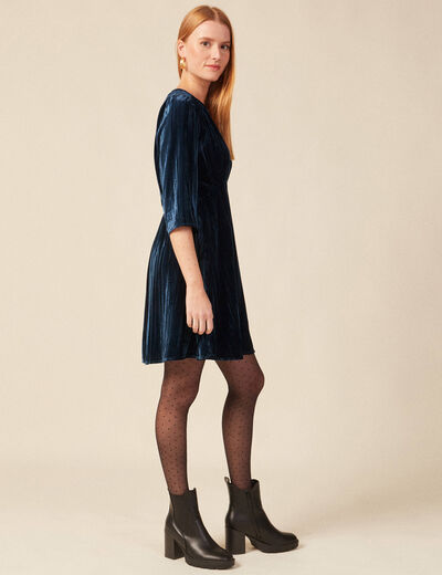 Robe patineuse éco-responsable bleu canard femme