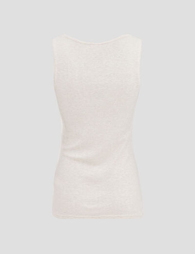 D&eacute;bardeur cintr&eacute; d&eacute;collet&eacute; sans manches beige femme