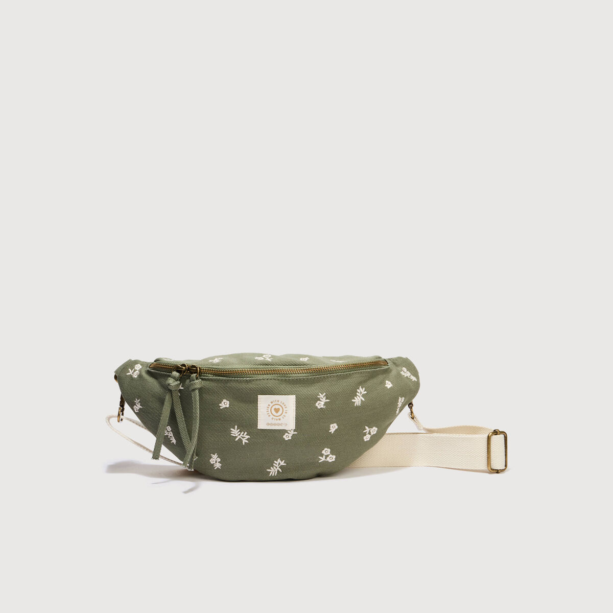 Banane en jeans avec doublure vert olive femme