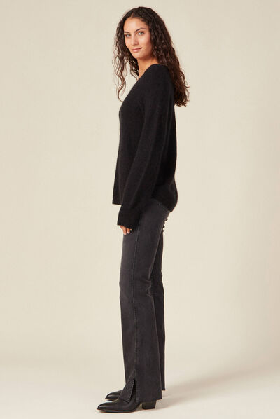 Pull éco-responsable noir femme