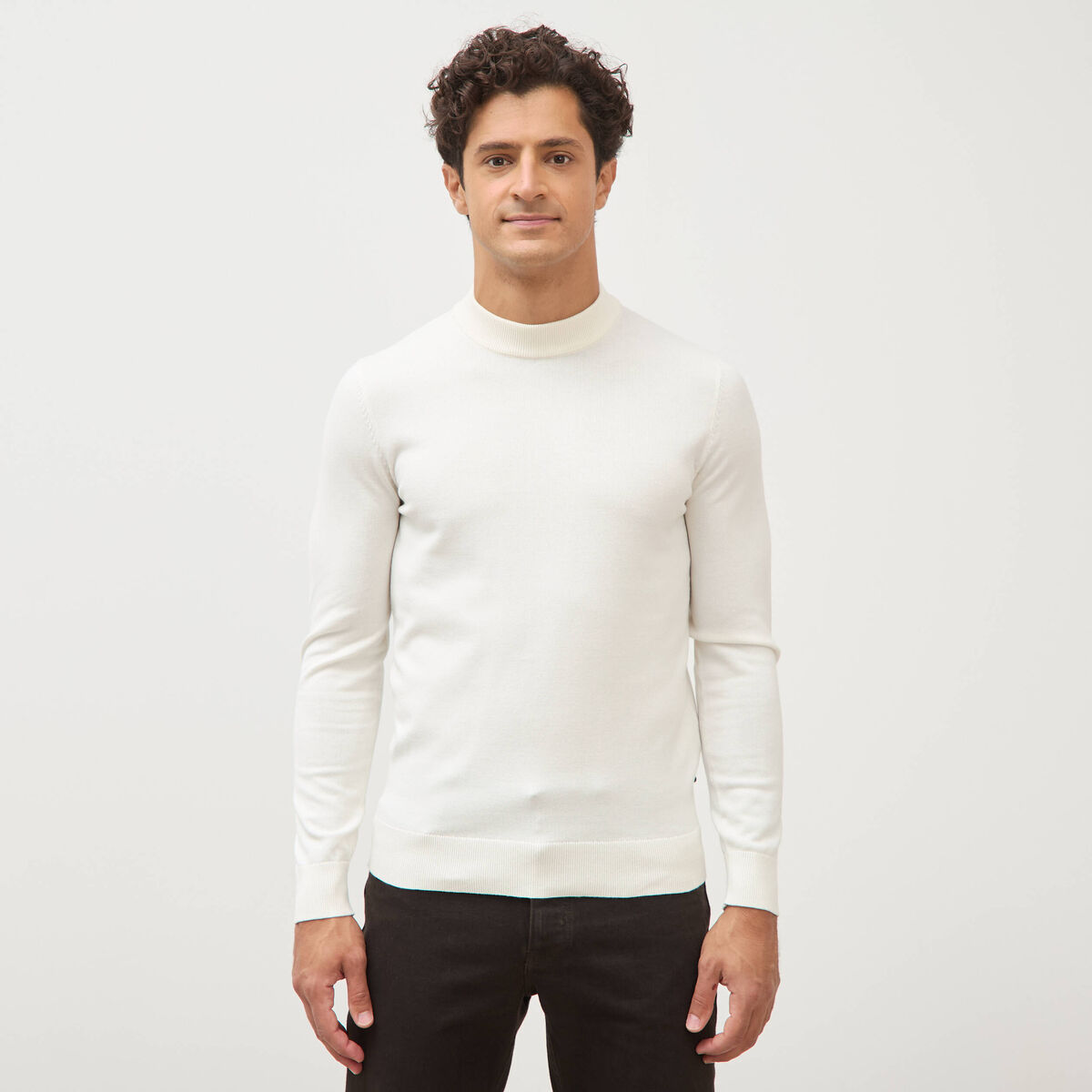 Pull manches longues ecru homme