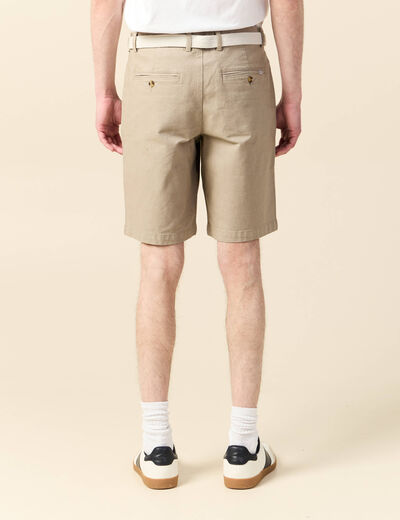 Bermuda droit chino ceinture sable homme
