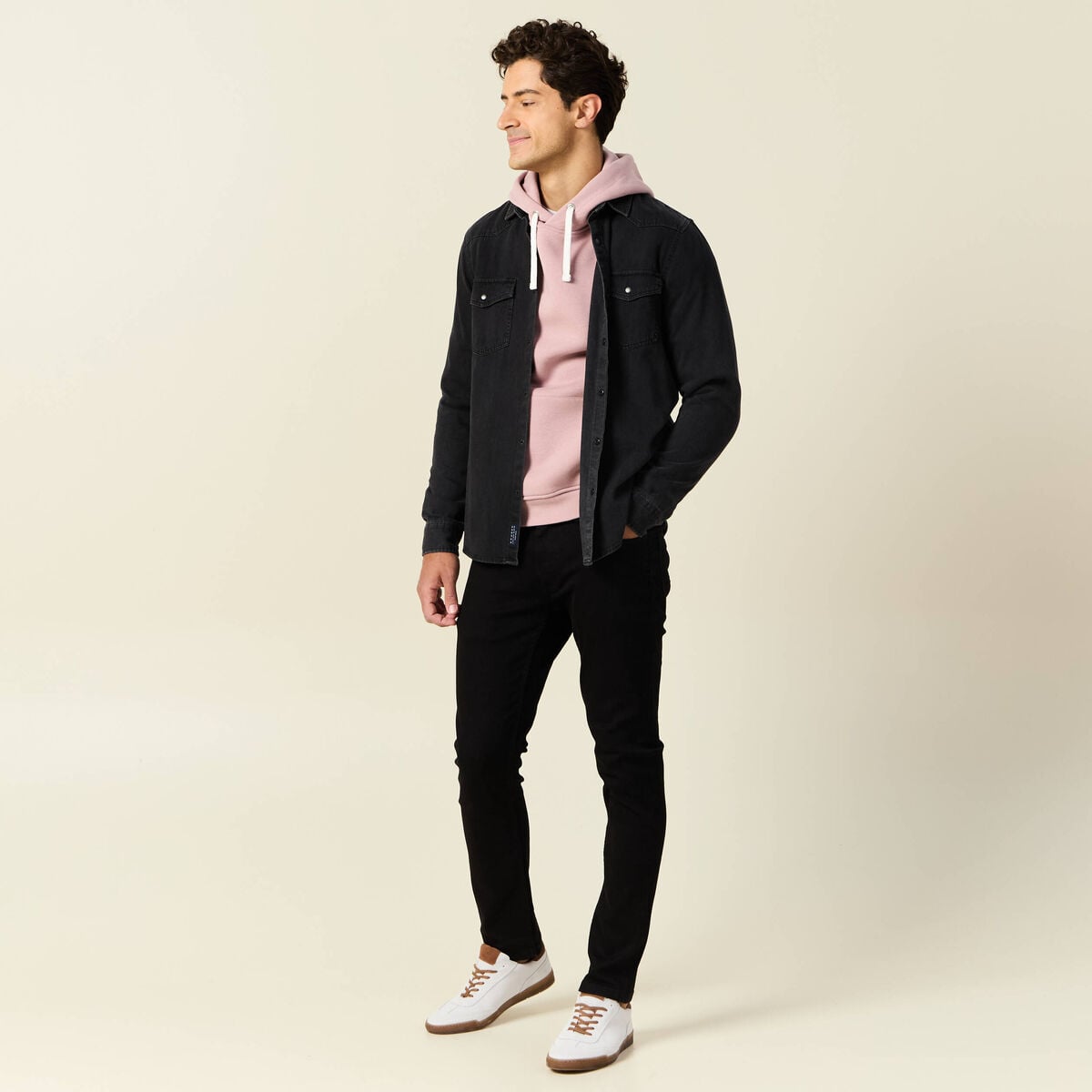 Jeans slim longueur 30 denim noir homme