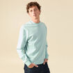 Sweat manches longues en coton bleu gris homme