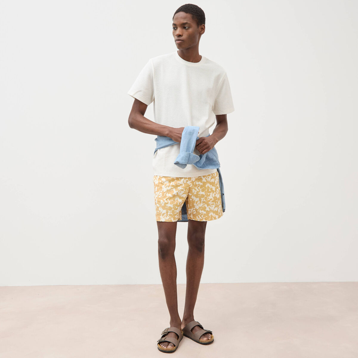 T-shirt manches courtes ecru homme