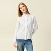 Chemise manches longues en coton blanc femme